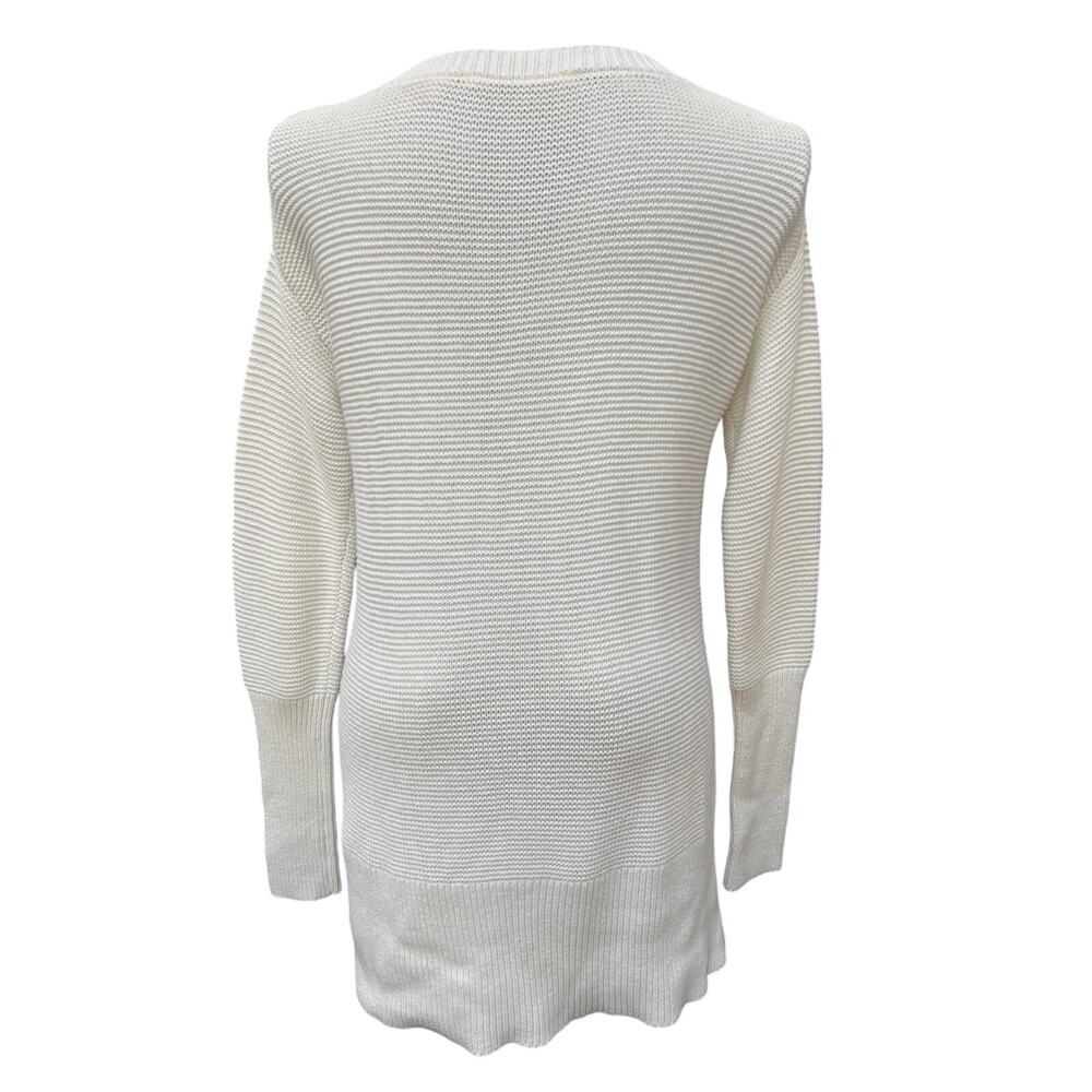 Soft Surroundings Womens Small S Cream Cotton Knit Tunic Sweater Pullover Long - Picture 2 of 5